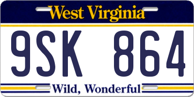 WV license plate 9SK864