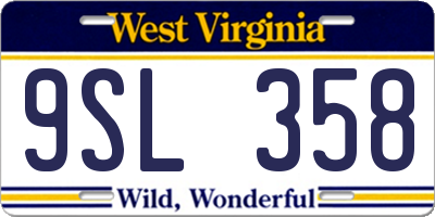 WV license plate 9SL358