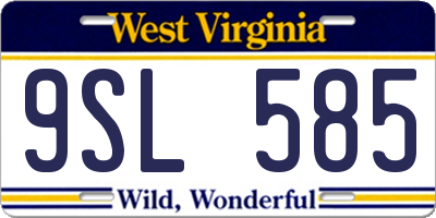 WV license plate 9SL585