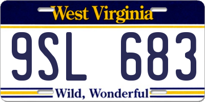 WV license plate 9SL683