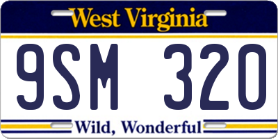 WV license plate 9SM320