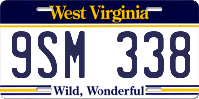 WV license plate 9SM338