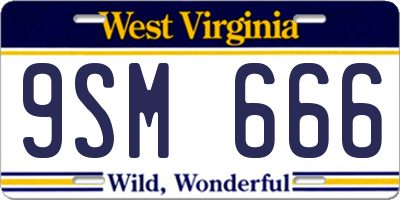 WV license plate 9SM666