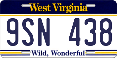 WV license plate 9SN438