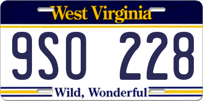 WV license plate 9SO228
