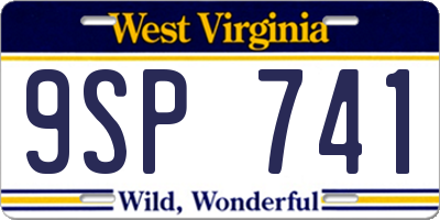 WV license plate 9SP741