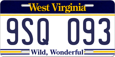 WV license plate 9SQ093