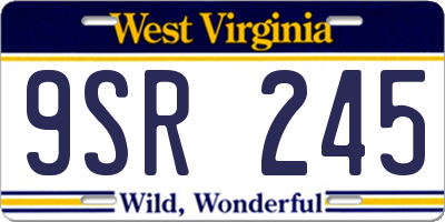 WV license plate 9SR245
