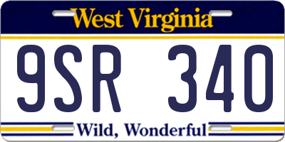 WV license plate 9SR340