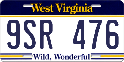 WV license plate 9SR476