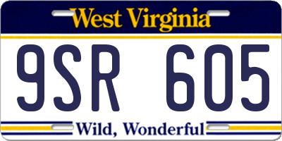 WV license plate 9SR605