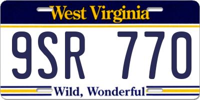 WV license plate 9SR770