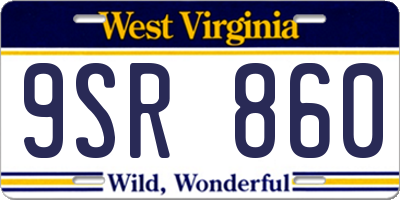 WV license plate 9SR860