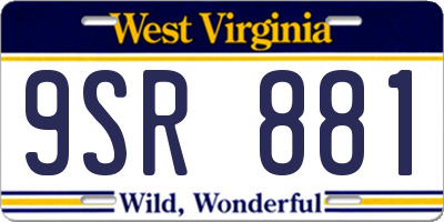 WV license plate 9SR881