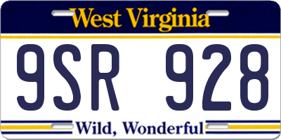 WV license plate 9SR928