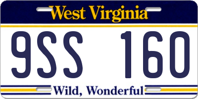 WV license plate 9SS160