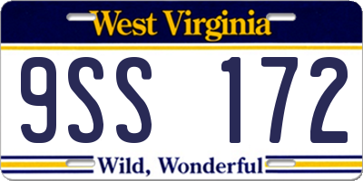 WV license plate 9SS172
