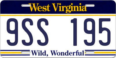 WV license plate 9SS195