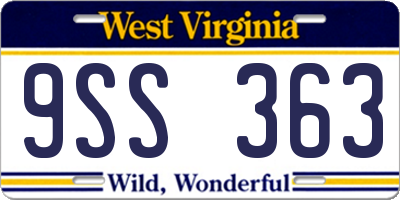WV license plate 9SS363