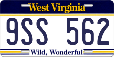 WV license plate 9SS562