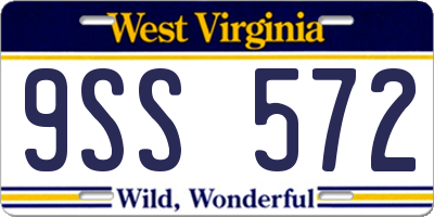 WV license plate 9SS572