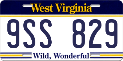 WV license plate 9SS829