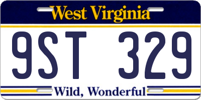 WV license plate 9ST329