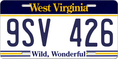 WV license plate 9SV426