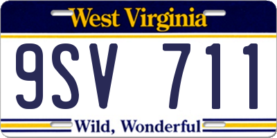 WV license plate 9SV711