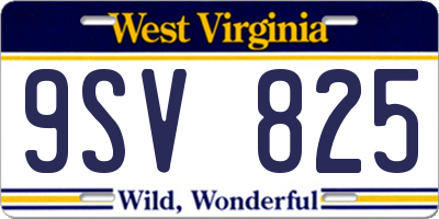 WV license plate 9SV825