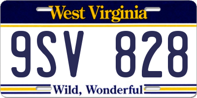 WV license plate 9SV828