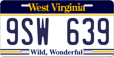 WV license plate 9SW639