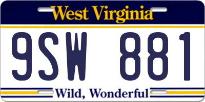 WV license plate 9SW881