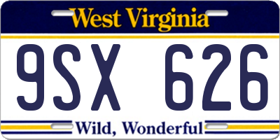 WV license plate 9SX626