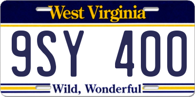 WV license plate 9SY400