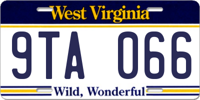 WV license plate 9TA066
