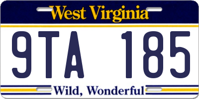 WV license plate 9TA185