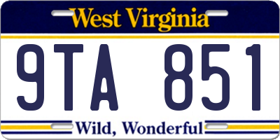WV license plate 9TA851
