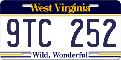 WV license plate 9TC252