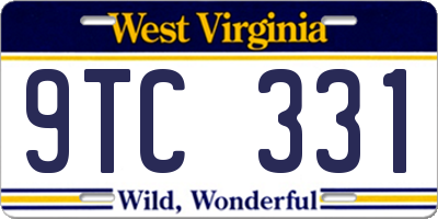WV license plate 9TC331