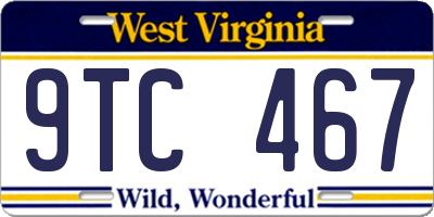 WV license plate 9TC467