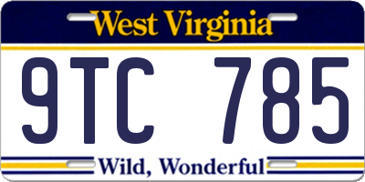 WV license plate 9TC785