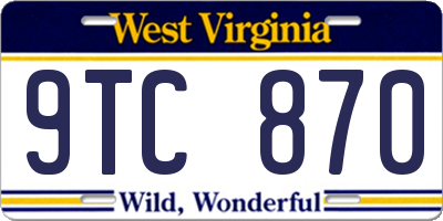 WV license plate 9TC870