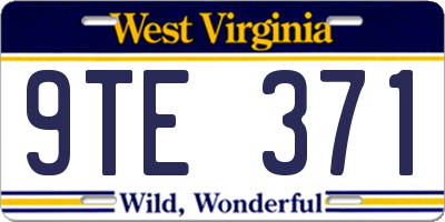 WV license plate 9TE371