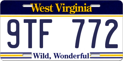 WV license plate 9TF772