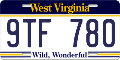 WV license plate 9TF780