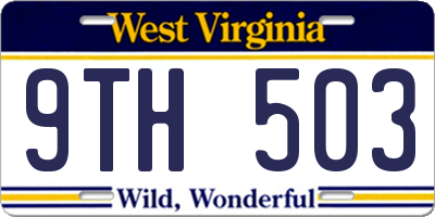 WV license plate 9TH503