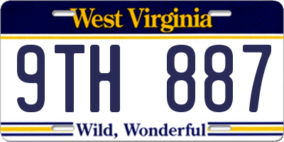 WV license plate 9TH887