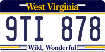 WV license plate 9TI878