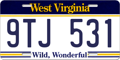 WV license plate 9TJ531